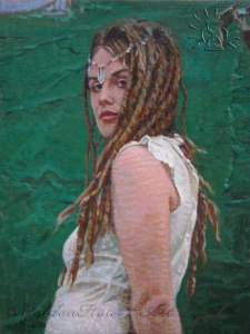 FigureGreenStuccoWall